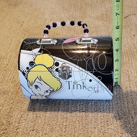 Tinker Bell Black/White Tin Rolltop Lunch Box Bag - Picture 3 of 6